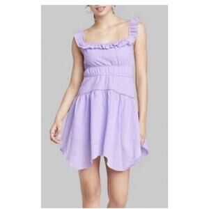 Women's Plus XXL Ruffle Tiered Dress Lavendar Cottage Victorian Coquette Y2K